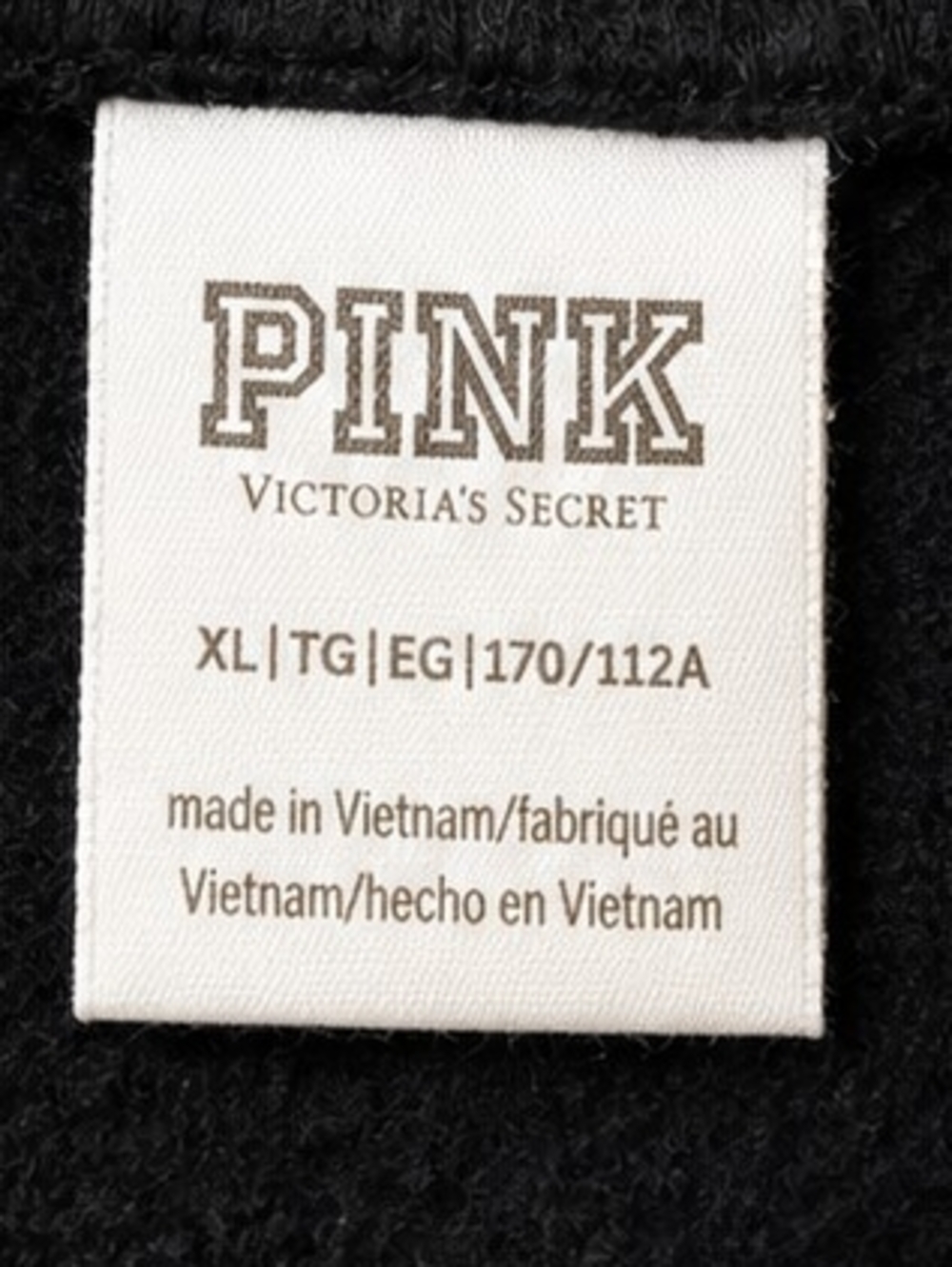 PINK Victoria's Secret Black Off The Shoulder Sweatshirt with White Logo - Picture 2 of 3